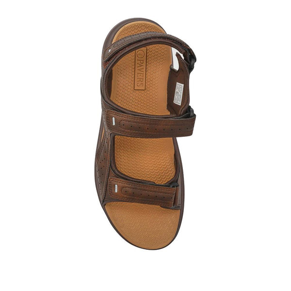 Pavers Adjustable Touch-Fasten Sandals - Brown
