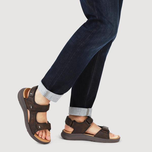 Pavers Adjustable Touch-Fasten Sandals - Brown