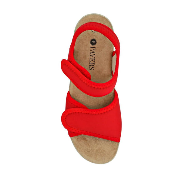 Pavers Adjustable Touch-Fasten Sandals - Red
