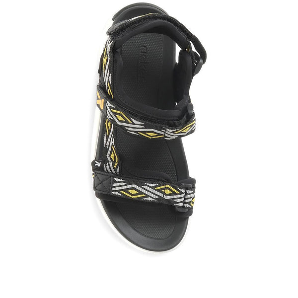 Pavers Adjustable Wide-Fit Sandals - Black-Yellow