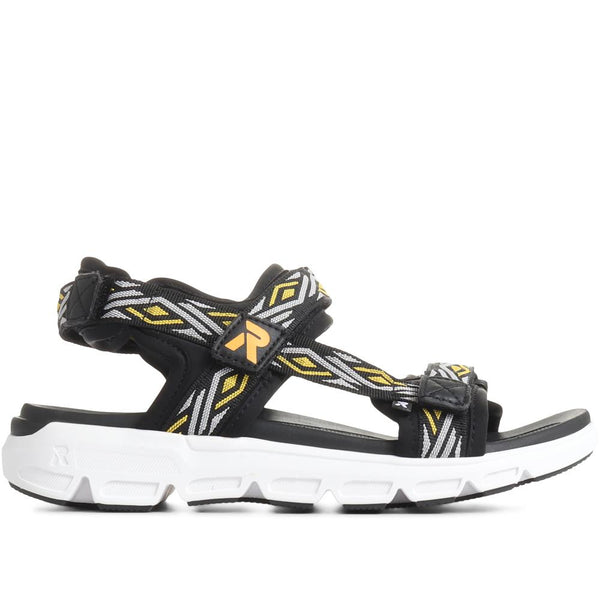 pavers Adjustable Wide-Fit Sandals - Black-Yellow