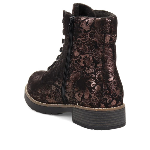 Pavers Ashbourne Extra-Wide Boots - Black Floral