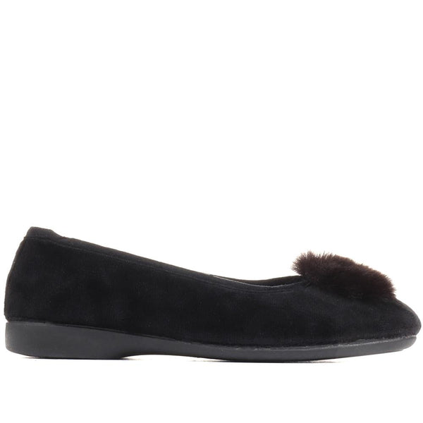 pavers Ballerina Slippers - Black