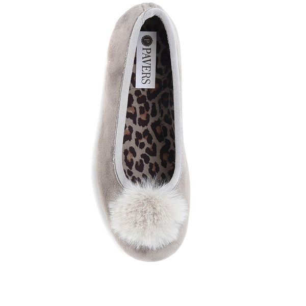 Pavers Ballerina Slippers - Grey