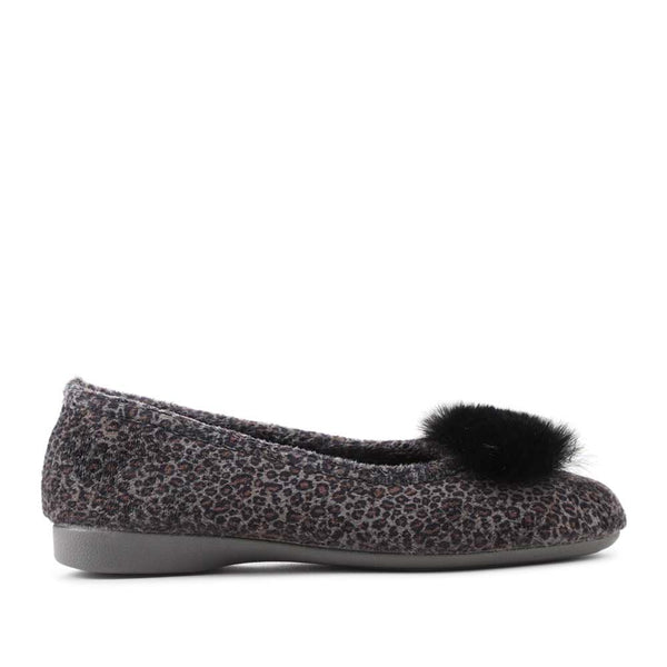 pavers Ballerina Slippers - Grey Leopard