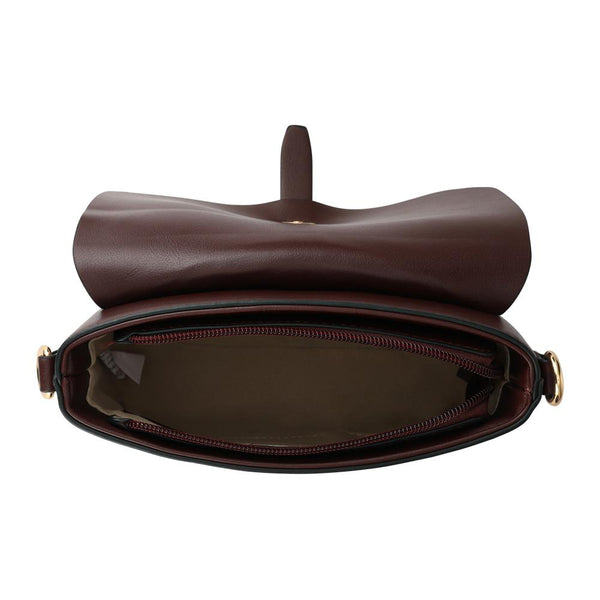 Pavers Bellissimo Buckle Crossbody Bag - Burgundy