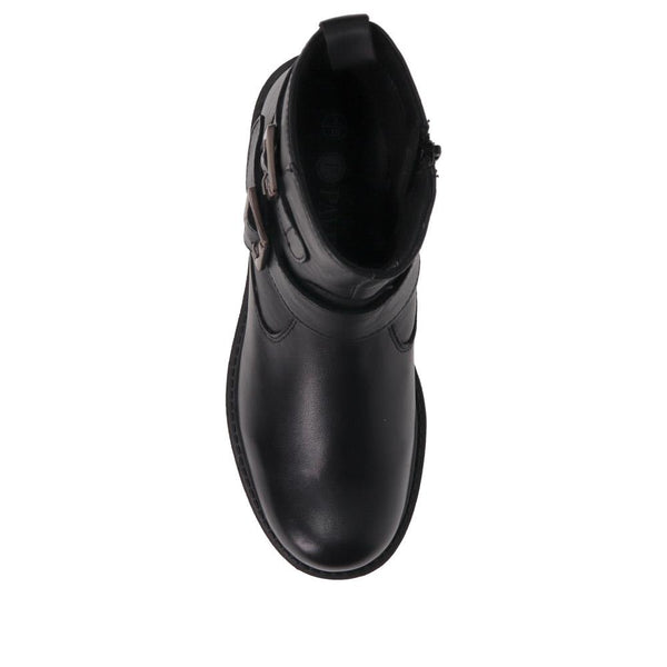 Pavers Block-Heel Ankle Boots - Black