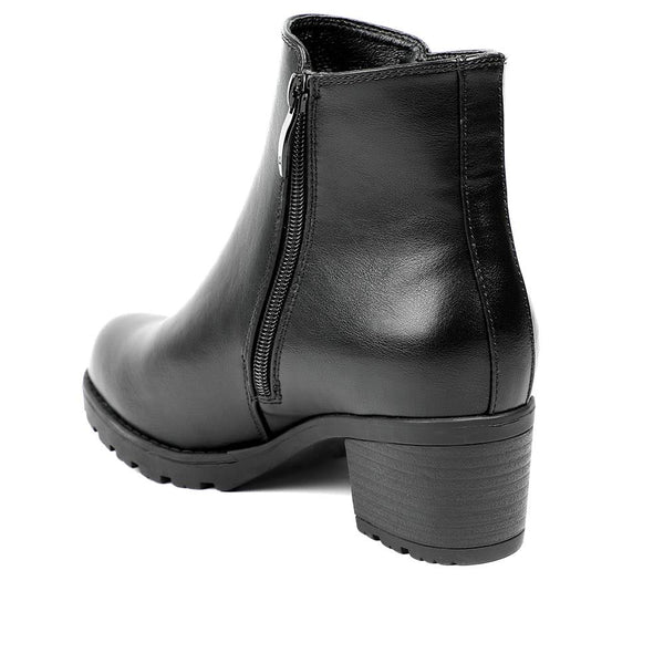 Pavers Block-Heeled Ankle Boots - Black