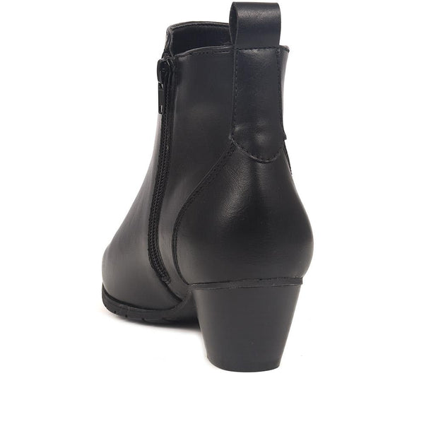 Pavers Block-Heeled Ankle Boots - Black