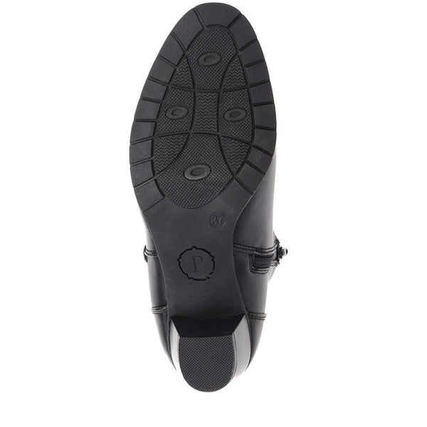 Pavers Block-Heeled Ankle Boots - Black