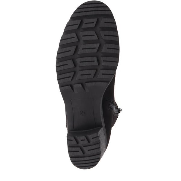 Pavers Block-Heeled Ankle Boots - Black Pu