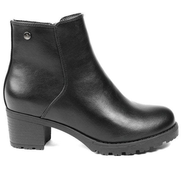 pavers Block-Heeled Ankle Boots - Black