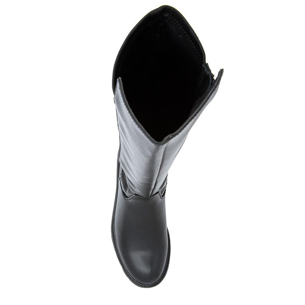 Pavers Block-Heeled Long Boots - Black