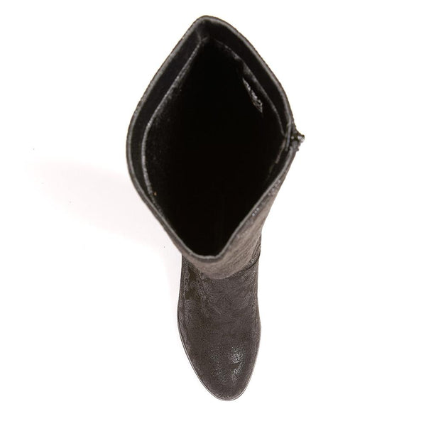 Pavers Block-Heeled Long Boots - Black