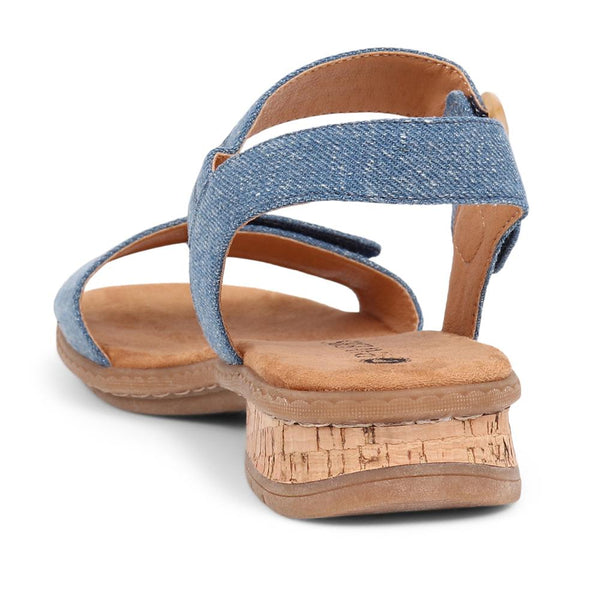 Pavers Block-Heeled Sandals - Denim