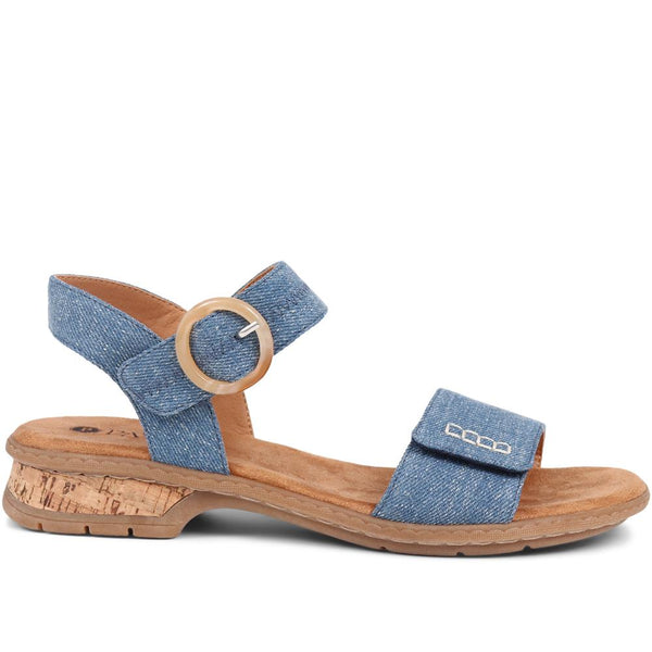 pavers Block-Heeled Sandals - Denim