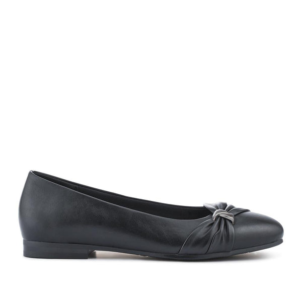 pavers Bow-Detailed Heeled Ballet Pumps - Black