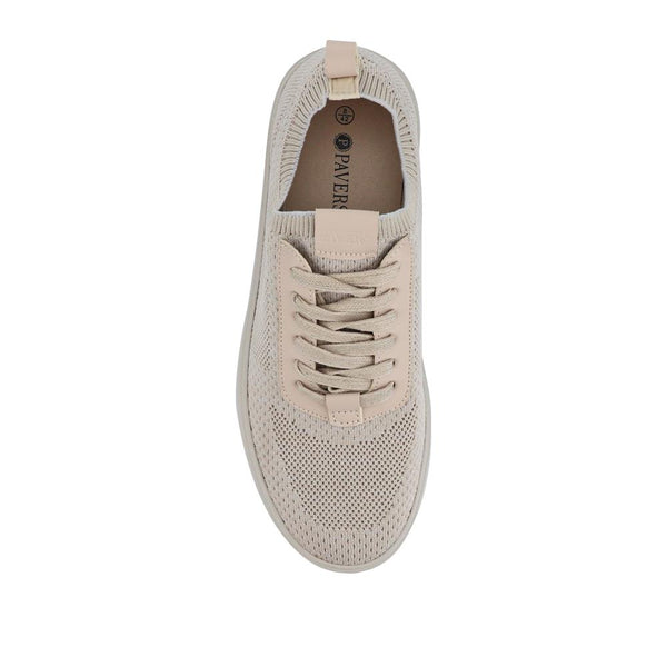 Pavers Breathable Chunky-Soled Lace-Ups - Beige