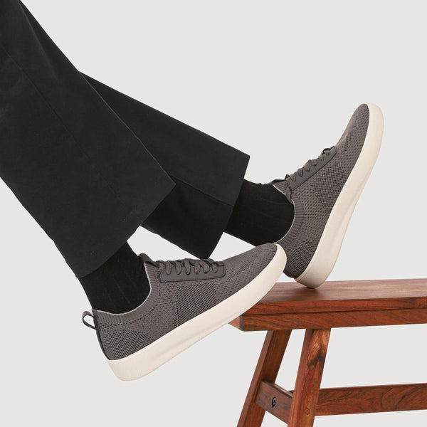 Pavers Breathable Chunky-Soled Lace-Ups - Charcoal