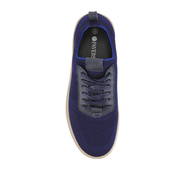 Pavers Breathable Chunky-Soled Lace-Ups - Navy