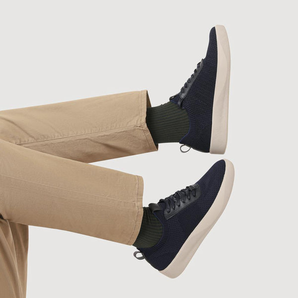 Pavers Breathable Chunky-Soled Lace-Ups - Navy