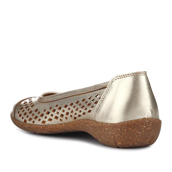 Pavers Breathable Leather Pumps - Gold