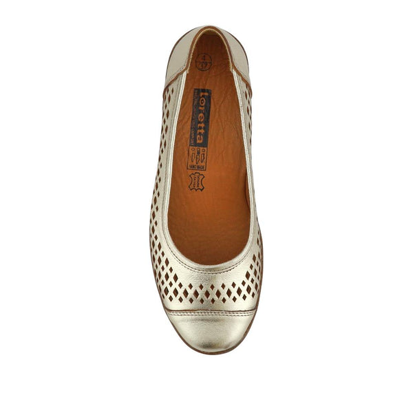 Pavers Breathable Leather Pumps - Gold