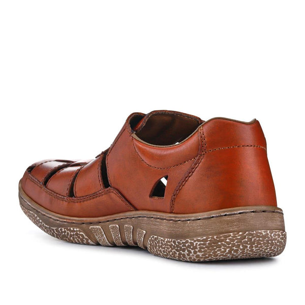 Pavers Breathable Leather Touch-Fasten Shoes - Tan