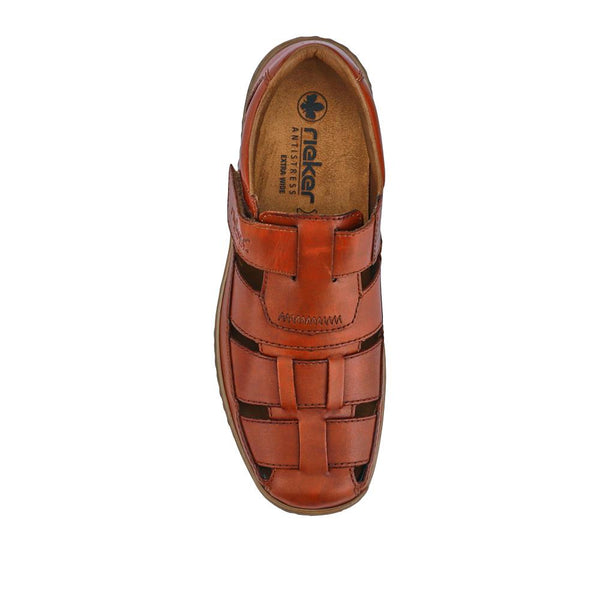 Pavers Breathable Leather Touch-Fasten Shoes - Tan