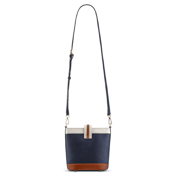 pavers Buckle-Fasten Cross-Body Bag - Navy Tan