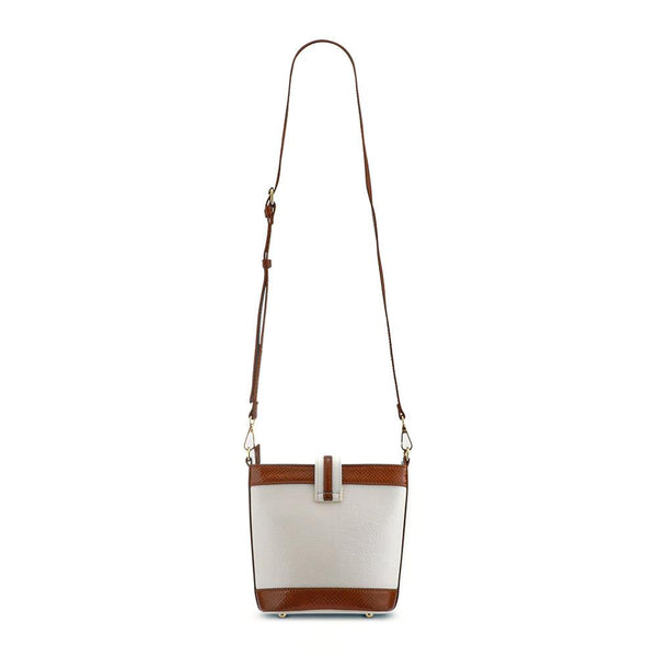 pavers Buckle-Fasten Cross-Body Bag - White-Tan