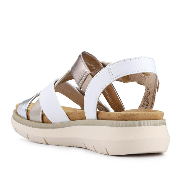 Pavers Buckle-Fastened Leather Sandals - White Multi