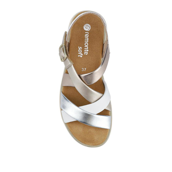 Pavers Buckle-Fastened Leather Sandals - White Multi