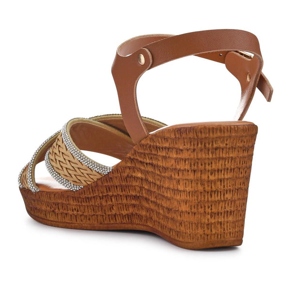 Pavers Buckle-Fastening Wedge Espadrilles - Beige