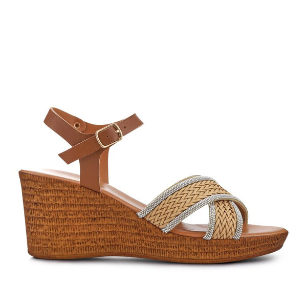 pavers Buckle-Fastening Wedge Espadrilles - Beige