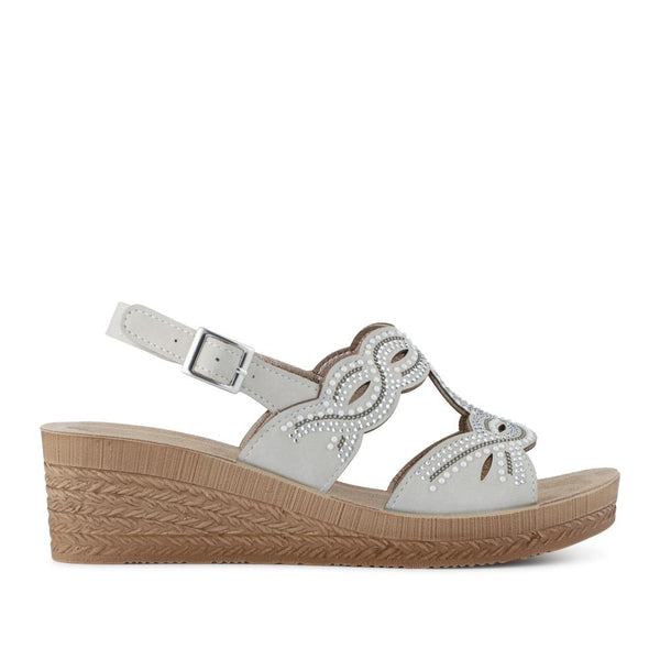 pavers Buckle-Fastening Wedge Sandals - White