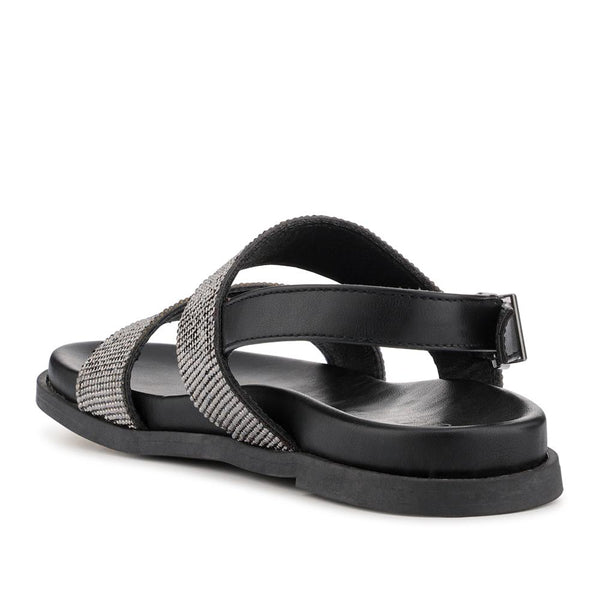 Pavers Buckled Slingback Sandals - Black