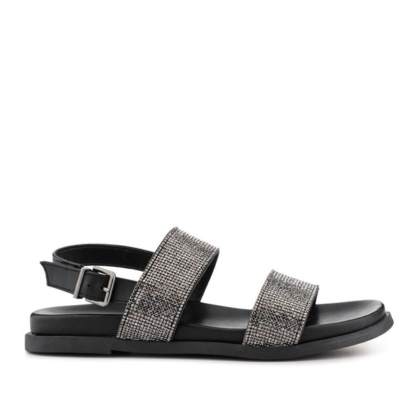 pavers Buckled Slingback Sandals - Black