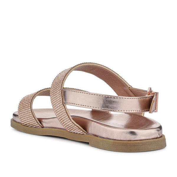 Pavers Buckled Slingback Sandals - Rose Gold