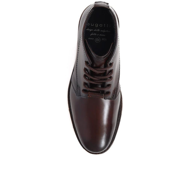 Pavers Bugatti Leather Lace Up Shoes - Dark Brown