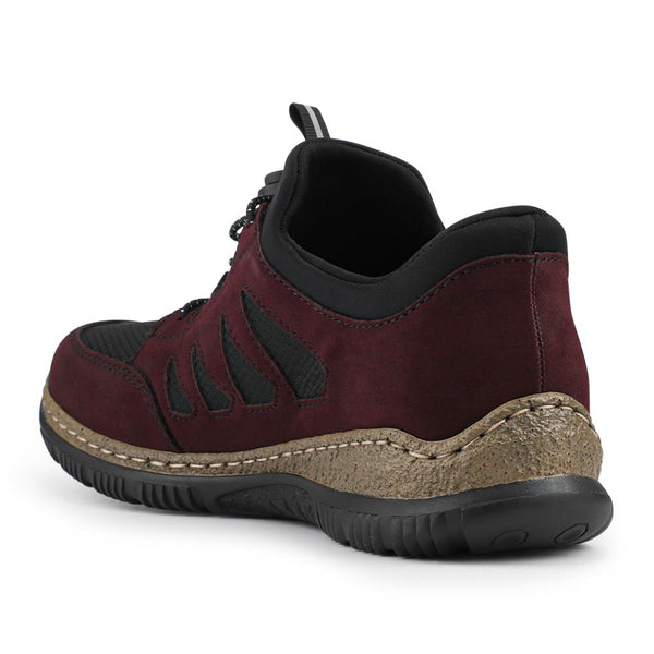 Pavers Bungee Lace Slip On Trainers - Burgundy