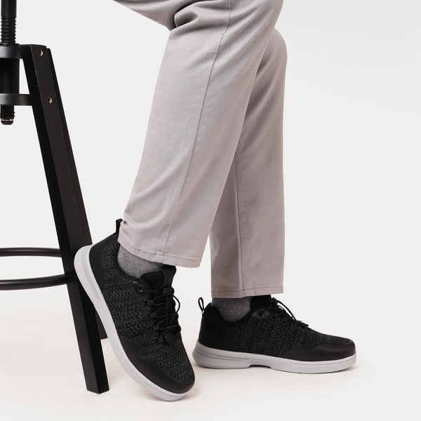 Pavers Bungee-Laced Memory Foam Shoes - Black