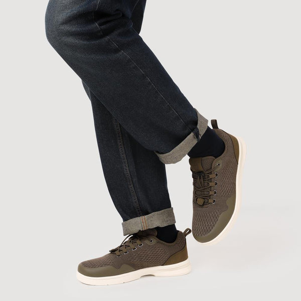 Pavers Bungee-Laced Memory Foam Shoes - Khaki