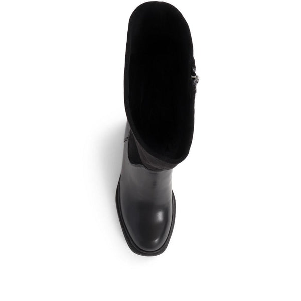 Pavers Caprice Heeled Calf-Boots - Black