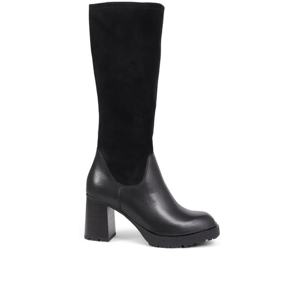 pavers Caprice Heeled Calf-Boots - Black