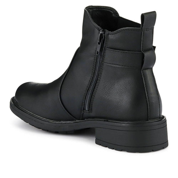 Pavers Casual Block-Heeled Chelsea Boots - Black