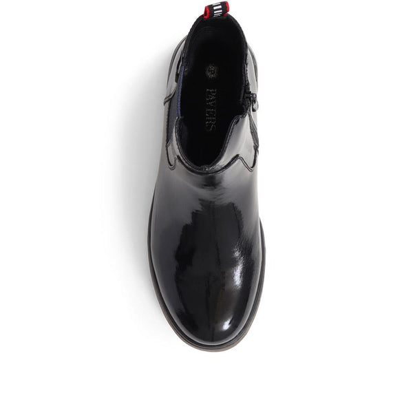 Pavers Casual Chelsea Boots - Black Patent