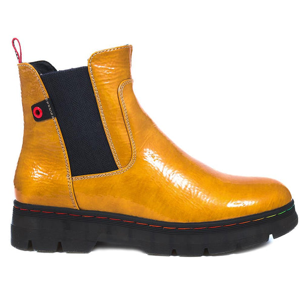 pavers Casual Chelsea Boots - Mustard Patent