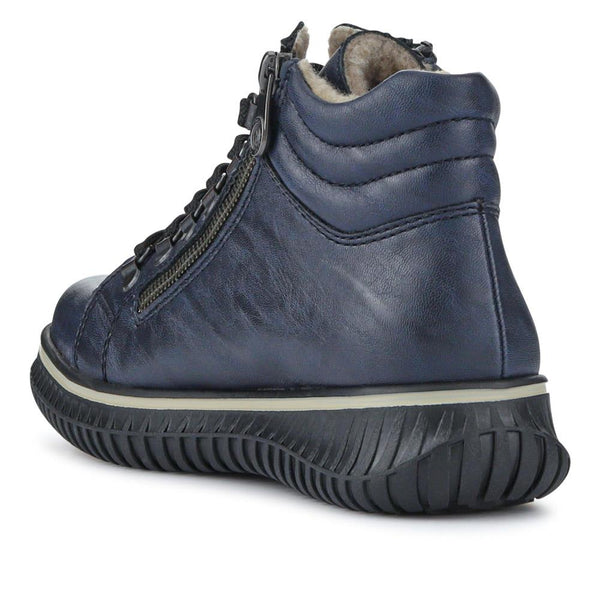 Pavers Casual Lace-Up Boots - Navy