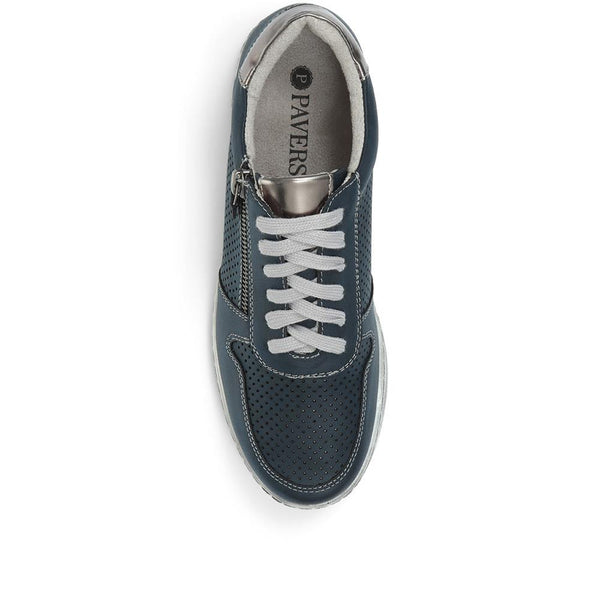 Pavers Casual Lace-Up Trainers - Navy